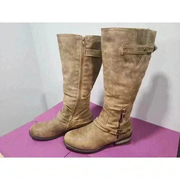 Women's Chelsea Moreland Brown High Riding Boots Size 8.5 M - Picture 3 of 6